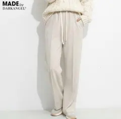 新品 ダークエンジェル 裏起毛 パンツ ピンタック ライトベージュ L