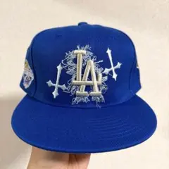 【激渋】ロサンゼルス LA 逆クロス 天使刺繍 ベースボールキャップ