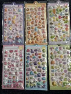 ボンボンシール　ぷくぷく　3dシール　6枚セット