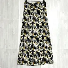タウン　ペイント柄 ロングスカート　S