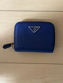 PRADA 青 レザー コインケース