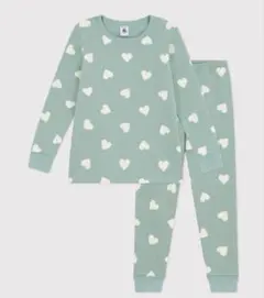 Petit Bateau プチバトー　グリーン ハート柄 パジャマ 5ans