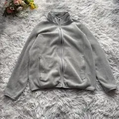 ユニクロ　フリースフルジップジャケット　メンズ　【M】　グレー　ハイネック