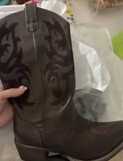ブラウン刺繍ウエスタンブーツ
