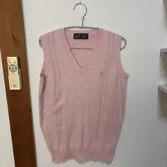 【美品】EAST BOY イーストボーイ ピンク Vネック ニットベスト 9号
