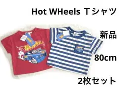 5r1825 新品 80cm ホットウィール ベビー 赤　青 半袖 Tシャツ