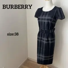 バーバリーロンドン ノースリーブ ワンピース ベルト付き 40 - メルカリ
