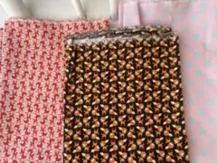 コットン生地セット 動物柄と水玉模様３枚セット