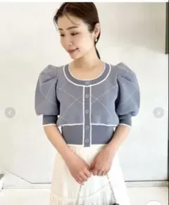 《SNIDEL》 新品未使用タグ付き /水色 パフスリーブトップス