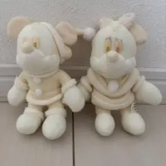 東京ディズニーランド ミッキーマウス ミニーマウス ぬいぐるみバッジ 白