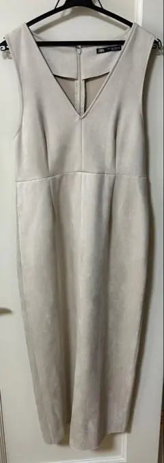 ZARA フェイクスエード ノースリーブ 원피스 ベージュ M