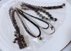新品 ブラック チョーカー 5個セット ゴシックセクシー ネックレス ダークコア