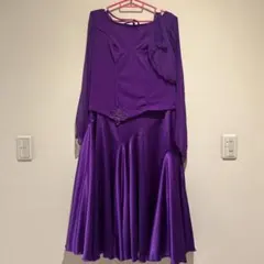 【限定一品】紫色 シフォン ドレス・ダンス衣装
