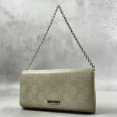 GUCCI グッチ GGシマ 2WAY チェーンショルダーウォレット 長財布のサムネイル