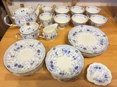 NARUMI ナルミボーンチャイナ ソラリア各種大皿 青い花柄 食器セット