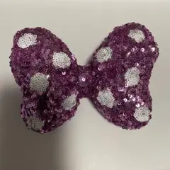 ディズニー ミニー リボン スパンコール ヘアゴム ピンク
