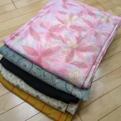 5479 紬着物まとめ売り5着！リメイク•お稽古用など☆のサムネイル