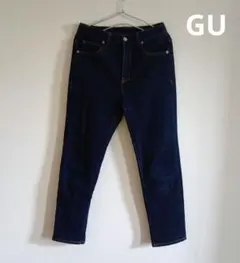GU　スリムテーパードアンクルジーンズ　M　ネイビー