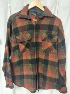 60s ヴィンテージ ウール CPOシャツ チェック オレンジ 秋カラー 好配色