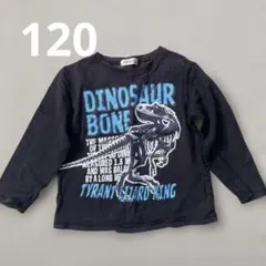 恐竜の骨 長袖カットソー 120cm ブラック