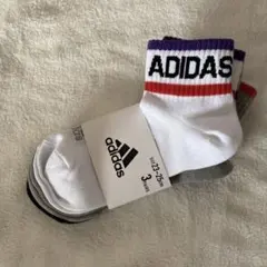 アディダス　adidas 靴下　23〜25cm 3足組　大文字.