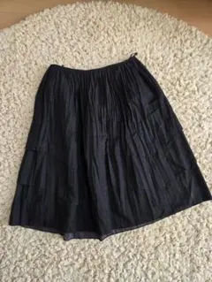スウェード　フレアスカート ブラック 裏地付き