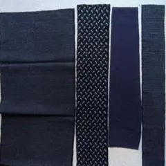 古布　藍染木綿書生絣、藍染木綿無地他4点セット　 Y65-4