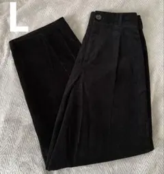 GU コーデュロイバレルレッグパンツ Lサイズ ブラック