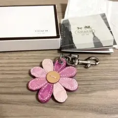 最終価格/コーチ　キーホルダー　シグネチャー　フラワー　デイジー　ピンク　希少 最終価格/コーチ キーホルダー シグネチャー フラワー デイジー ピンク