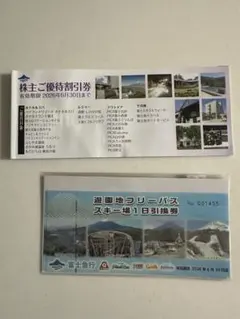 富士急行 株主優待券 フリーパス引換券2枚のサムネイル