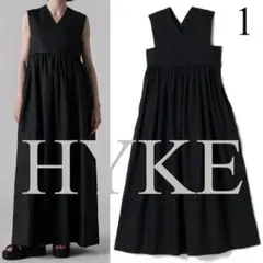 1　HYKE 26SS LINEN MAXI DRESS ハイク　ワンピース　黒のサムネイル