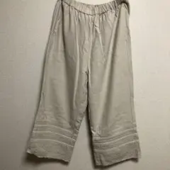 ベージュ ペチパンツレース装飾付き