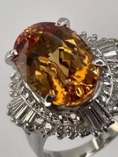 天然インペリアルトパーズ 8,10ct プラチナリング - メルカリ
