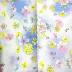 k293 和柄 花柄 プリント綿生地 ブルー 新品 和調カットクロス 日本製