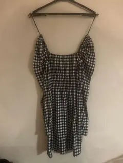 黒白チェック柄ミニワンピース Mサイズ