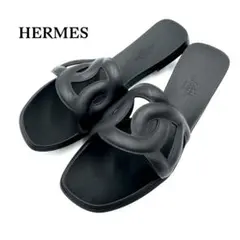 極美品 HERMES アロハ ラバーサンダルシェーヌダンクル ブラック 22cmのサムネイル