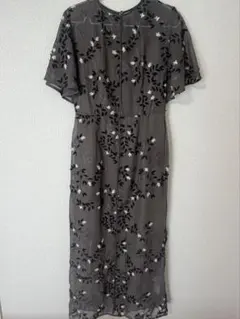 ch PARIENNE リーフ刺繍 半袖ワンピース 9号 - メルカリ