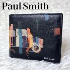 希少✨ポールスミス ミニクーパー 二つ折り財布 マルチストライプ 限定品 黒