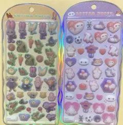 【正規品】コットンパフィーシール　ズートピア　ベイマックス2枚セット