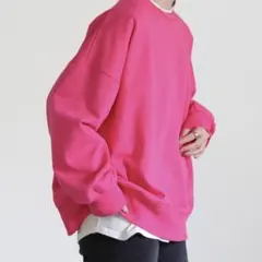 セレクトモカ　オーバーサイズ　トレーナー　ショッキングピンク