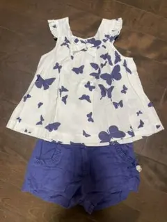 タルティーヌエショコラ 110 6A 蝶々　二点セットアップ　上品　可愛い