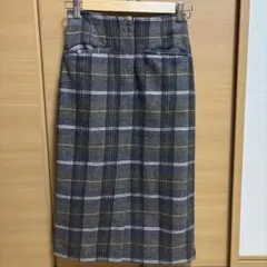 チェック柄 膝丈タイトスカート サイズ36