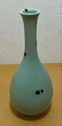 たち吉 橘吉 飛青磁 花瓶 一輪挿し 玉壺春瓶 貫入 高さ19cm