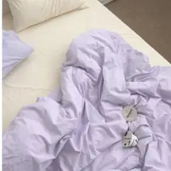 Little Rooms パープル　掛け布団カバーと枕カバー　セット