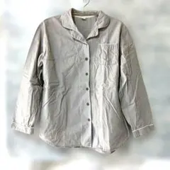 Simple Relaxing Wear 長袖シャツ グレー　綿100%　開襟のサムネイル