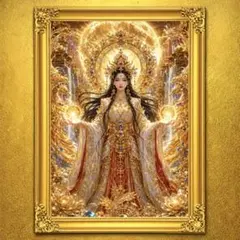 金龍月華女神 開運絵画 アート 額縁なし 風水 スピリチュアル 御守り
