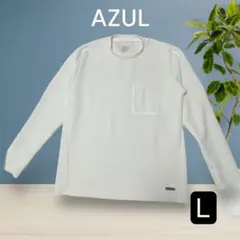 AZUL メンズL ホワイトトレーナー 胸ポケットのサムネイル