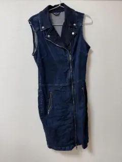 DIESEL デニムワンピース ライダース風 ノースリーブ
