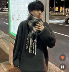 nugu ギンガムチェックマフラー メンズ ユニセックス 冬服 小物