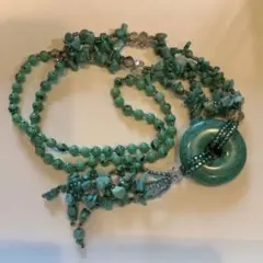 ターコイズビーズ多層ネックレス